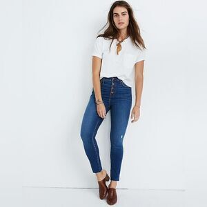 Madewell 10" High-Rise Skinny Jeans In Hanna Wash Size 27